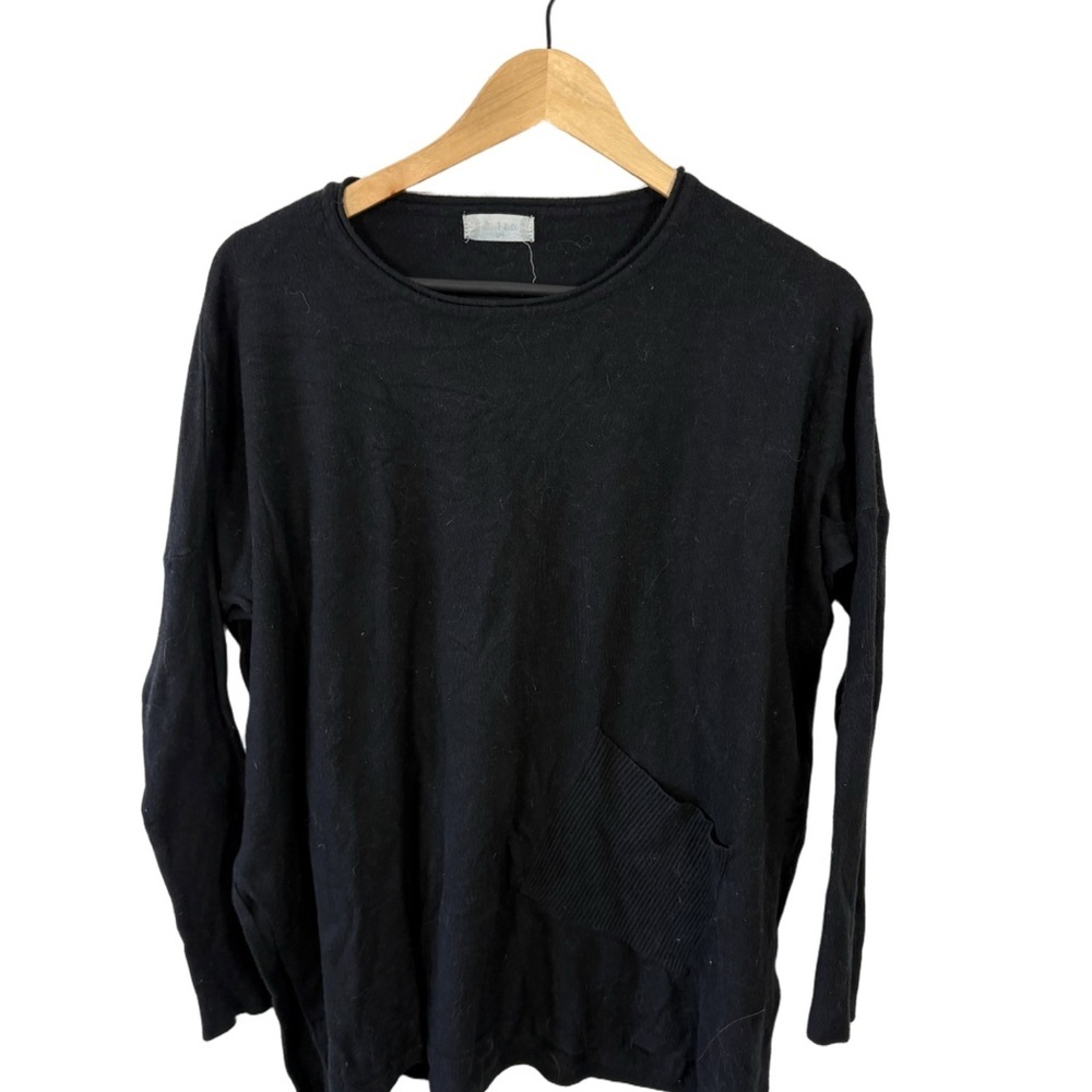 Altar’d State Black Lightweight Knit Sweater Tunic Pocket Top S/M